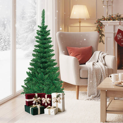 4.5 ft Pre-Lit Artificial Fir Pencil Christmas Tree, LED Warm White, Green Christmas Tree at Gallery Canada