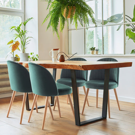 Modern Set of 2 Velvet Armless Chair for Living Room, Green - Gallery Canada