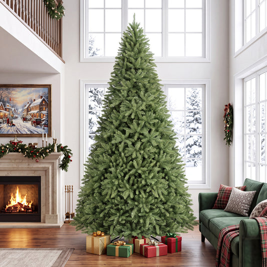 10 FT Artificial Christmas Tree, Easy-Setup Hinges, Green Christmas Tree Green at Gallery Canada