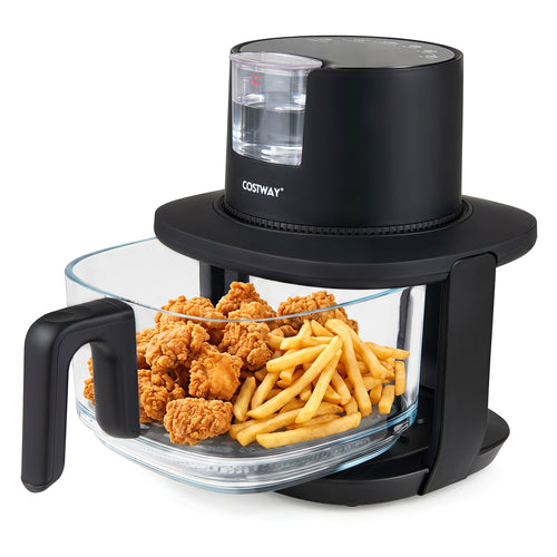 4.5L Glass Air Fryer with Steam Frying Mode, Black