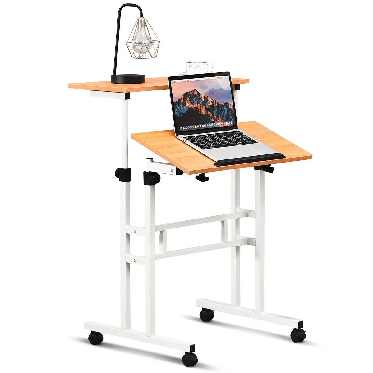 2 in 1 Height Adjustable Sit Standing Computer Desk - Gallery Canada