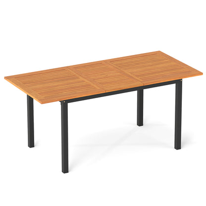 4-8 Person Extendable Solid Wood Dining Table With Umbrella Hole Patio Dining Tables at Gallery Canada