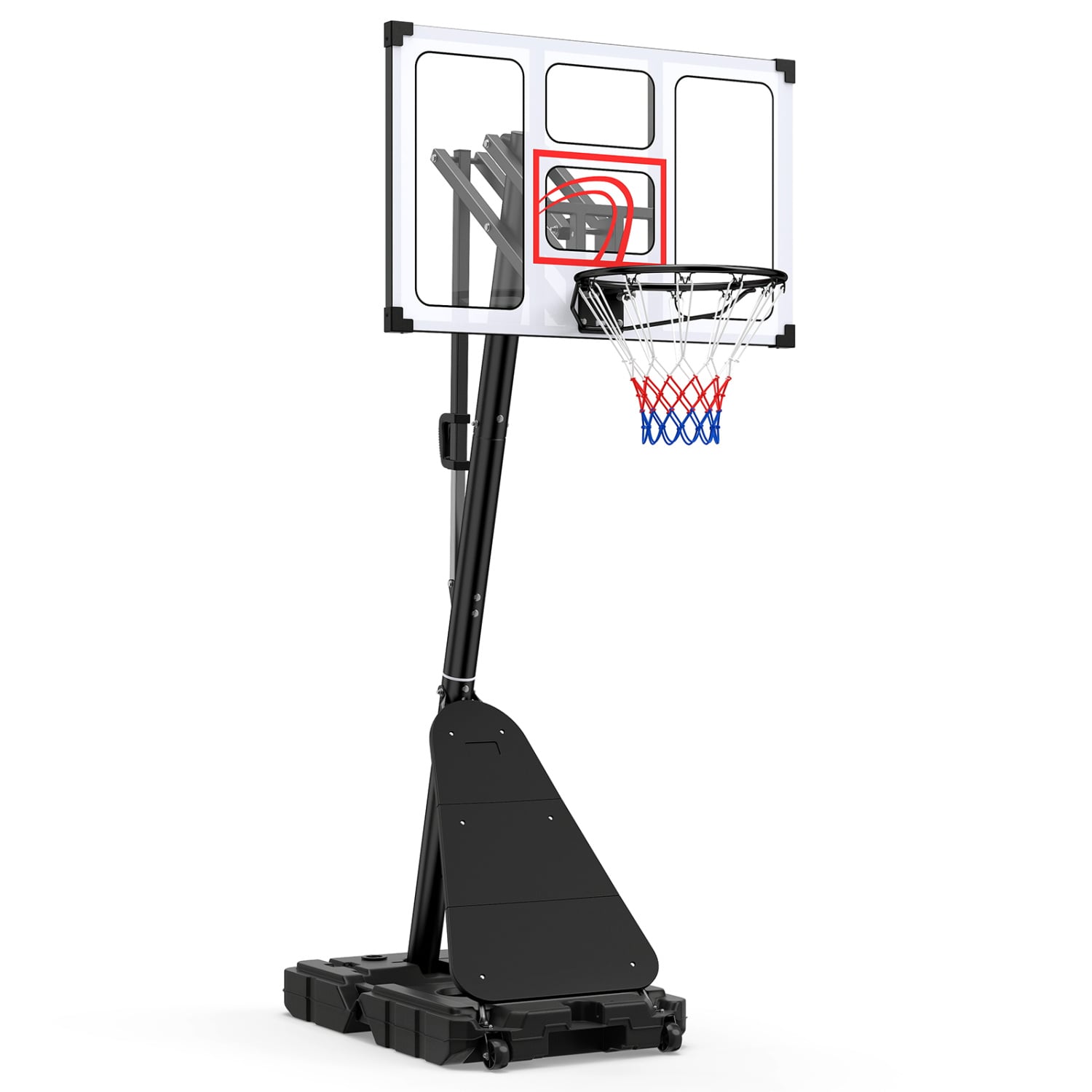 4.9-10 Ft Portable Basketball Hoop, 10 Levels Adjustable, Black & White Sport Equipments Black & White at Gallery Canada