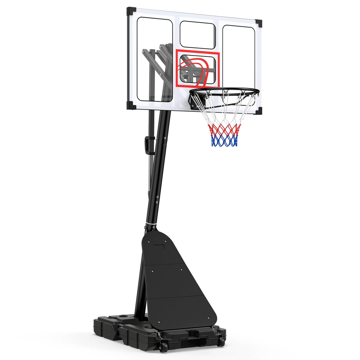 4.9-10 Ft Portable Basketball Hoop, 10 Levels Adjustable, Black & White Sport Equipments Black & White at Gallery Canada