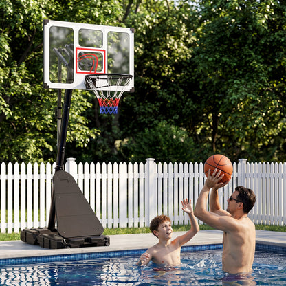 4.9-10 Ft Portable Basketball Hoop, 10 Levels Adjustable, Black & White Sport Equipments at Gallery Canada