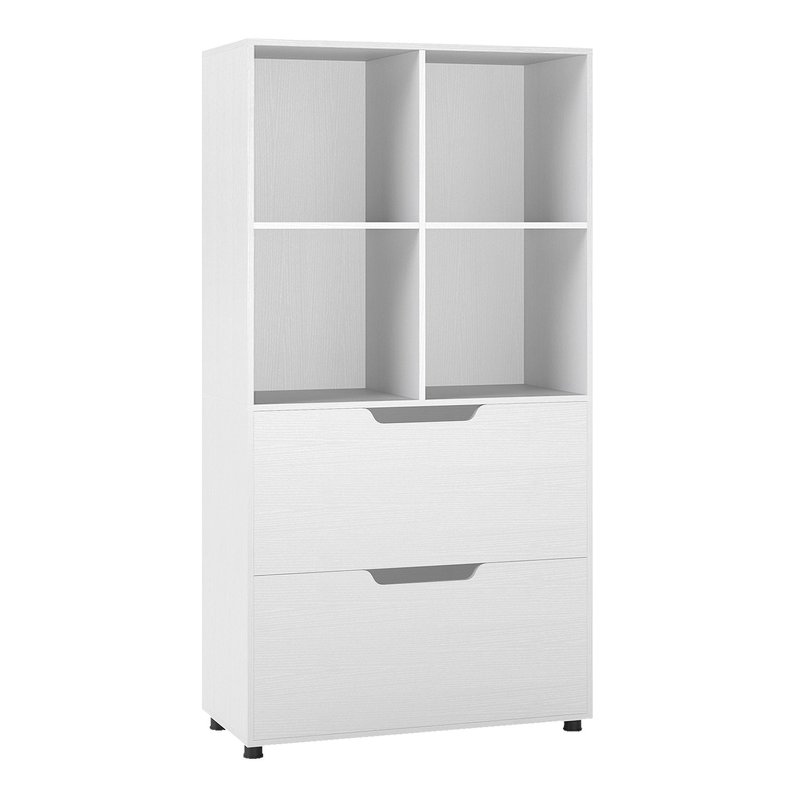 4-Cube Bookcase with 2 Drawers 51 inch 5-Tier Tall Freestanding Bookshelf, White Bookcases at Gallery Canada