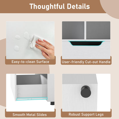 4-Cube Bookcase with 2 Drawers 51 inch 5-Tier Tall Freestanding Bookshelf, White Bookcases at Gallery Canada