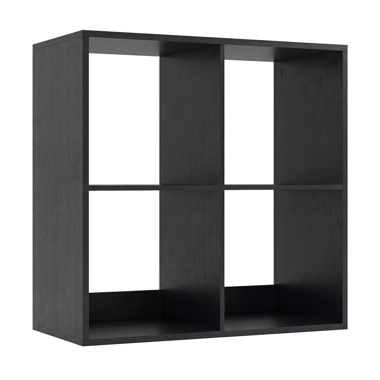 4 Cube Bookshelf with Back Guardrail for Living Room Bedroom, Black Bookcases Black at Gallery Canada