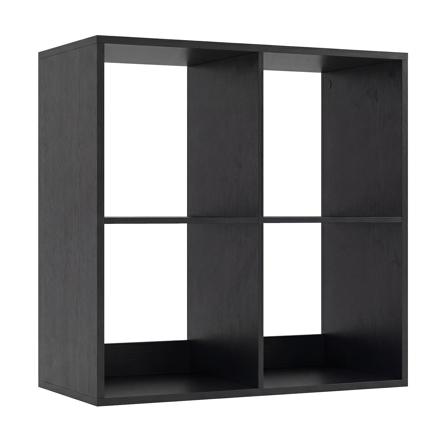 4 Cube Bookshelf with Back Guardrail for Living Room Bedroom, Black Bookcases Black at Gallery Canada