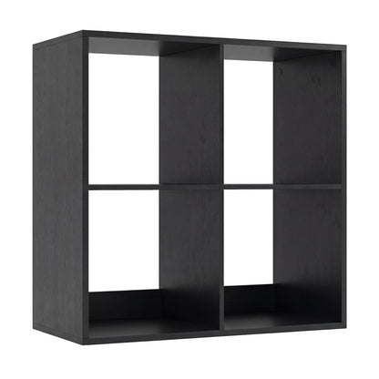 4 Cube Bookshelf with Back Guardrail for Living Room Bedroom, Black Bookcases Black at Gallery Canada