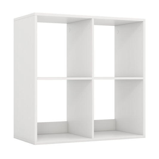4 Cube Bookshelf With Back Guardrail, White Bookcases White at Gallery Canada