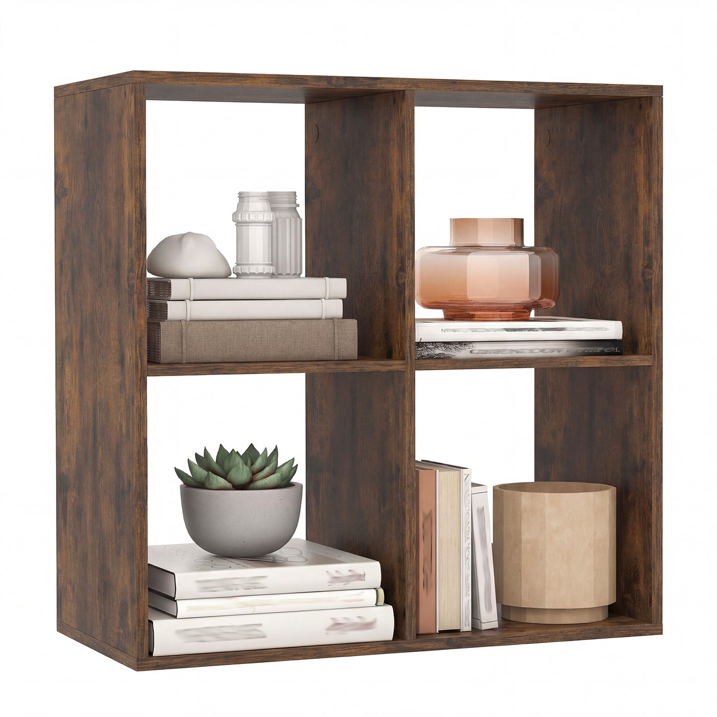 4 Cube Bookshelf With Back Guardrail, Coffee Bookcases at Gallery Canada