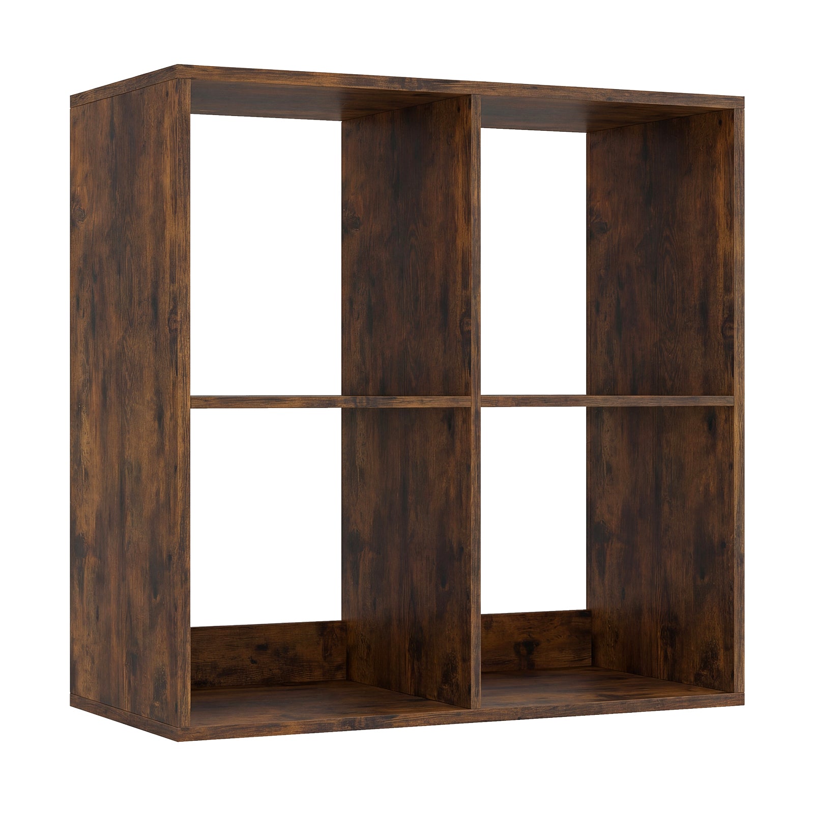 4 Cube Bookshelf With Back Guardrail, Coffee