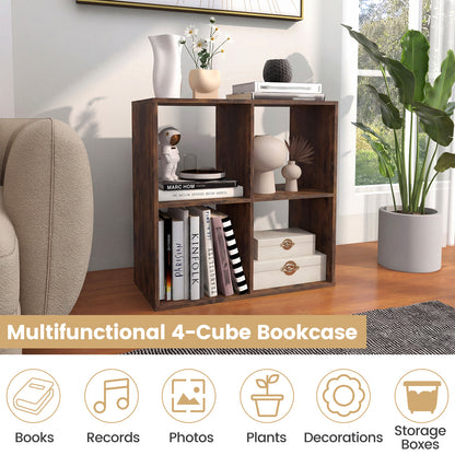 4 Cube Bookshelf With Back Guardrail, Coffee Bookcases at Gallery Canada