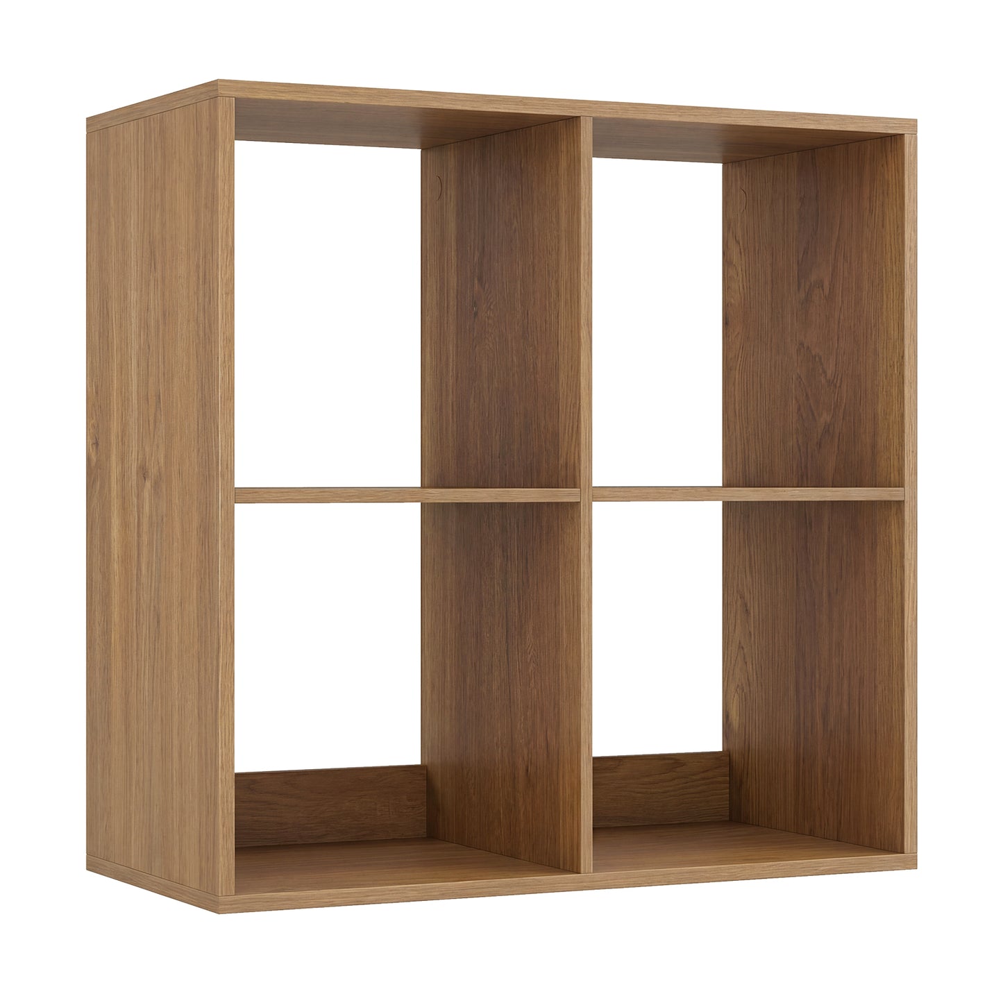 4 Cube Bookshelf, With Back Guardrail, Natural Bookcases at Gallery Canada