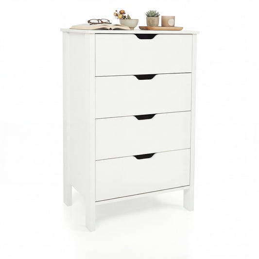 4-Drawer Dresser Wooden Nightstand with Anti-Tipping Kits, White Dressers & Chests White at Gallery Canada