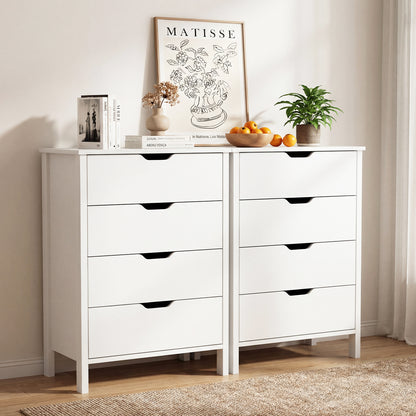 4-Drawer Dresser Wooden Nightstand with Anti-Tipping Kits, White Dressers & Chests at Gallery Canada