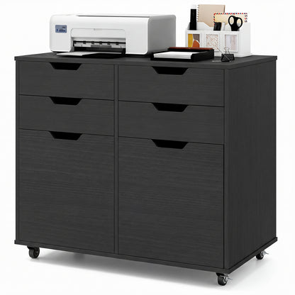 4 Drawer File Cabinet With Wheels, Black File Cabinets at Gallery Canada