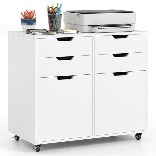 4 Drawer File Cabinet With Wheels, White File Cabinets White at Gallery Canada