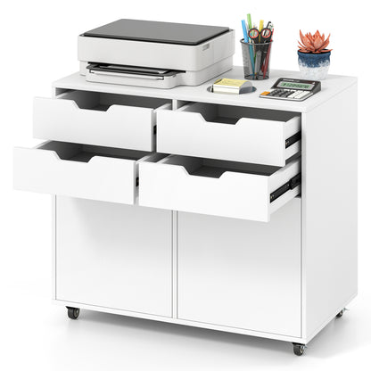 4 Drawer File Cabinet With Wheels, White File Cabinets at Gallery Canada