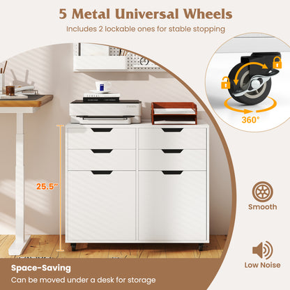 4 Drawer File Cabinet With Wheels, White File Cabinets at Gallery Canada