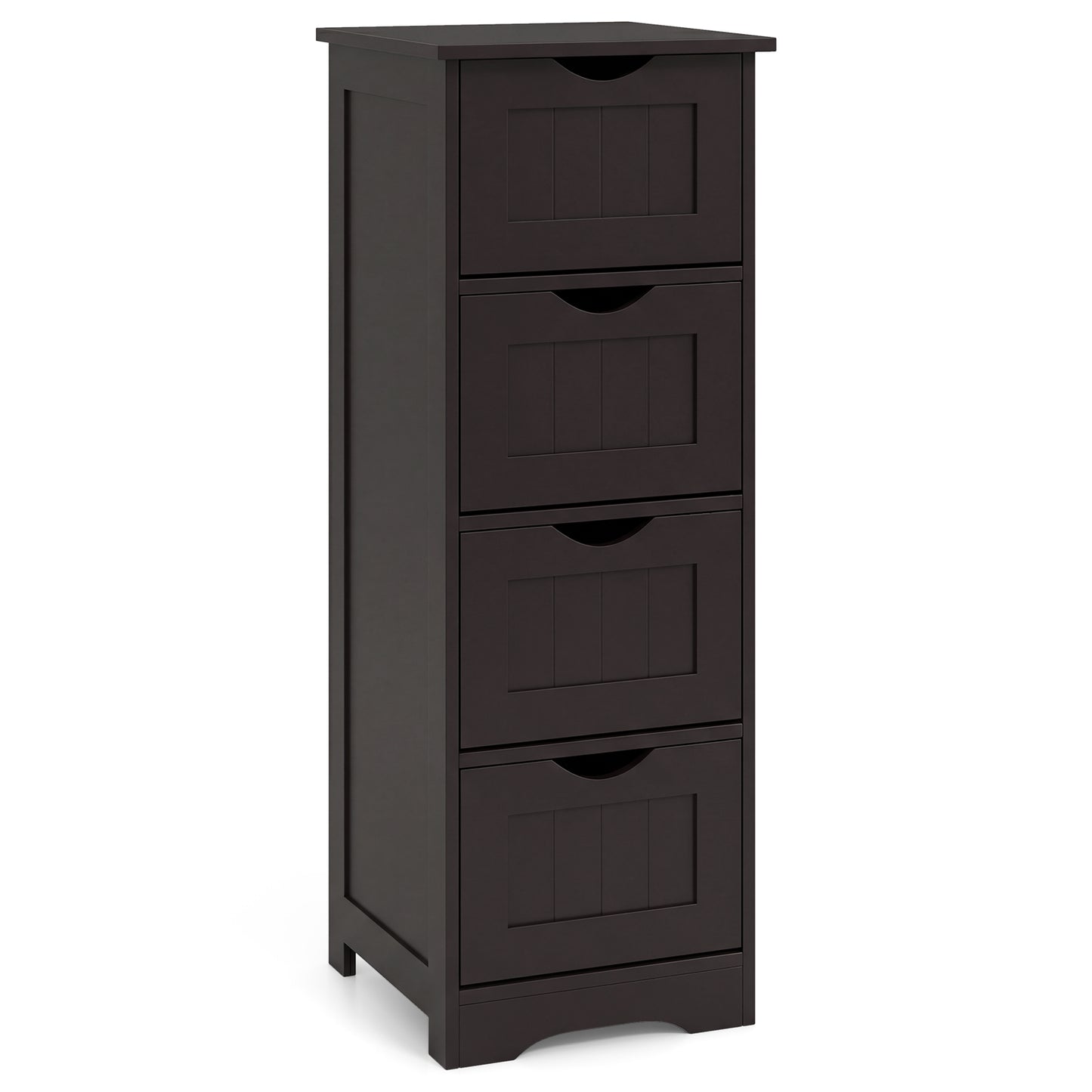 4-Drawer Freestanding Floor Cabinet, Dark Brown Floor Cabinets at Gallery Canada