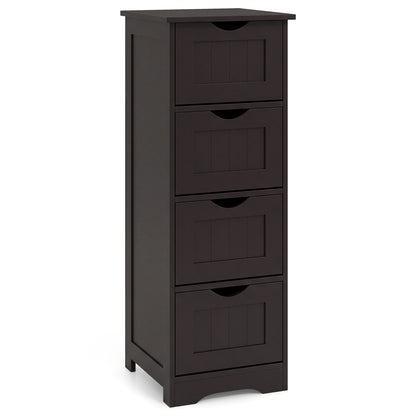 4-Drawer Freestanding Floor Cabinet, Dark Brown Floor Cabinets at Gallery Canada