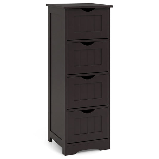 4-Drawer Freestanding Floor Cabinet, Dark Brown Floor Cabinets Dark Brown at Gallery Canada