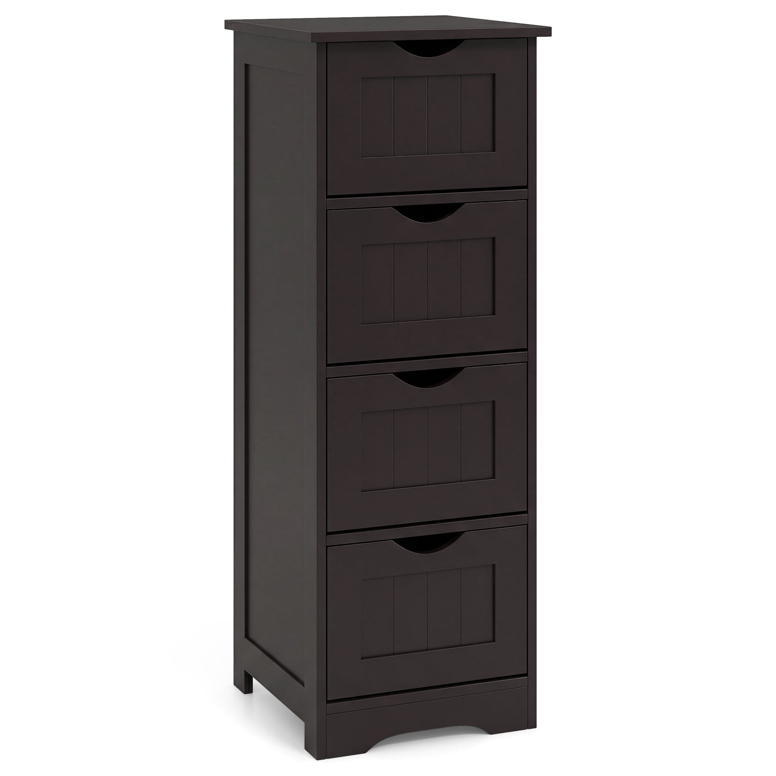 4-Drawer Freestanding Floor Cabinet, Dark Brown Floor Cabinets Dark Brown at Gallery Canada