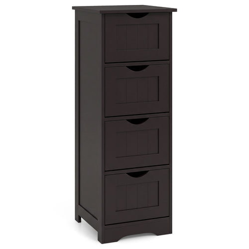 4-Drawer Freestanding Floor Cabinet, Dark Brown