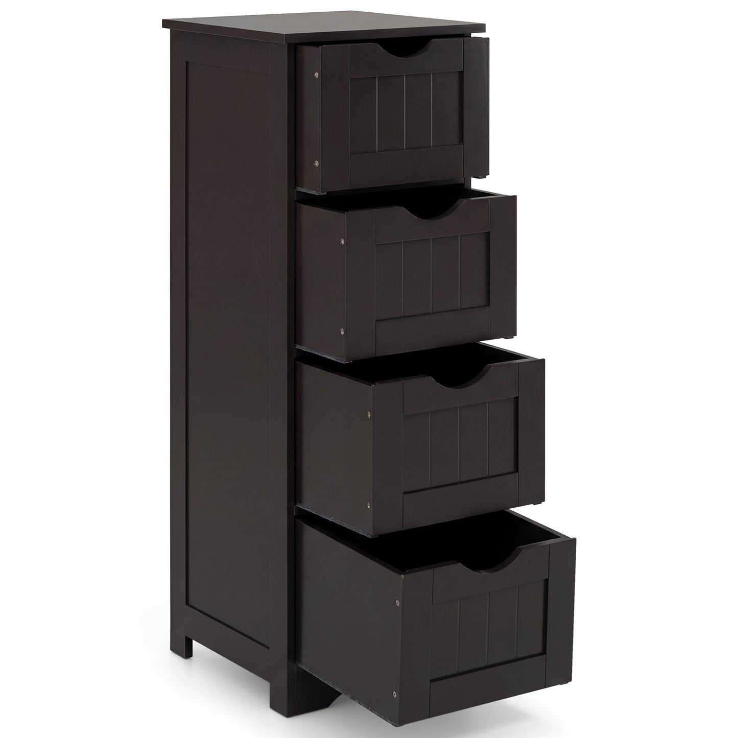 4-Drawer Freestanding Floor Cabinet, Dark Brown Floor Cabinets at Gallery Canada