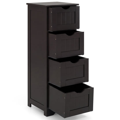 4-Drawer Freestanding Floor Cabinet, Dark Brown Floor Cabinets at Gallery Canada