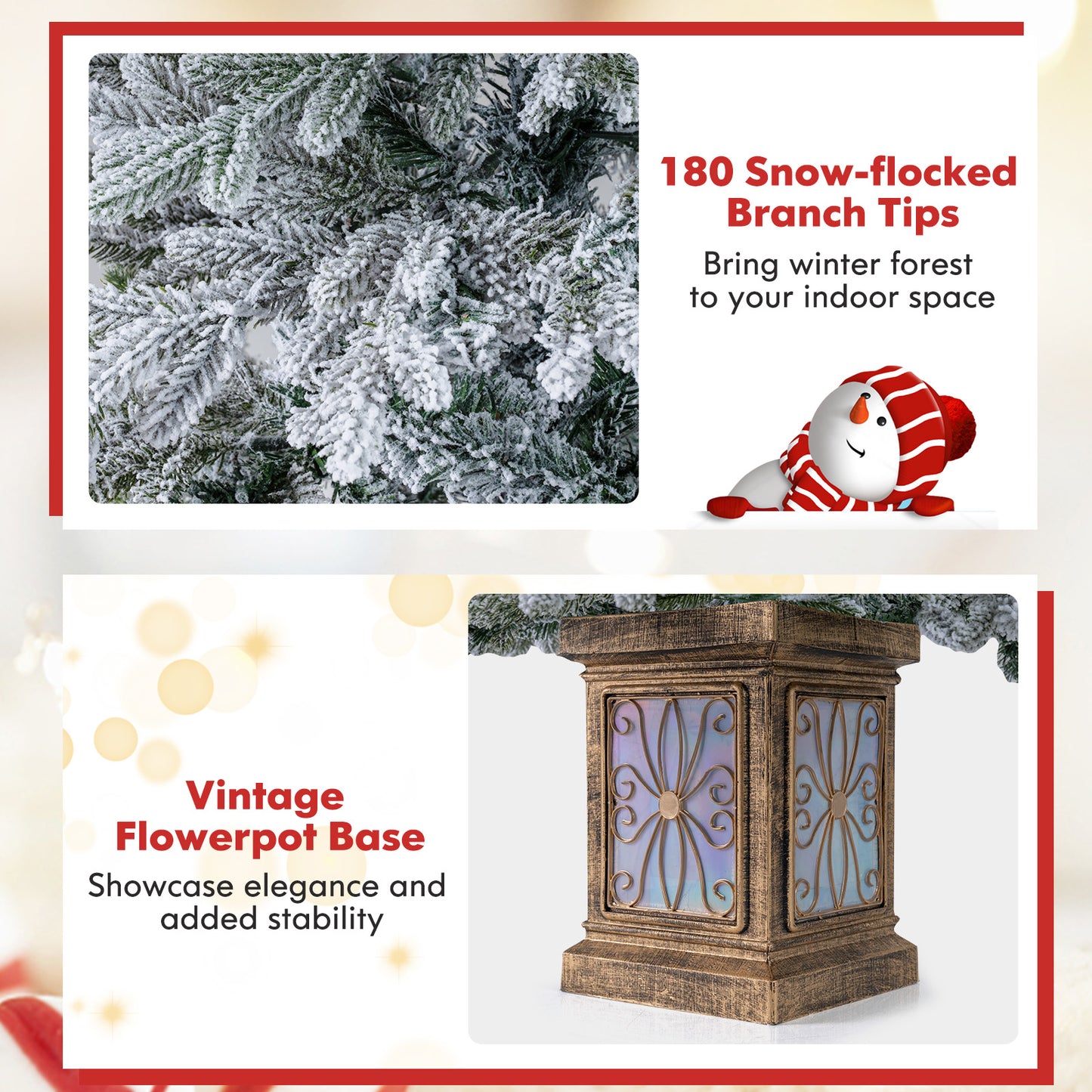 4 FT Artificial Christmas Tree Potted Xmas Tree with 180 Branch Tips Holiday Decoration Tree-Set of 1