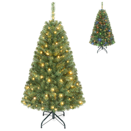 4 FT Artificial Christmas Tree, Folding Stand, 2 Lighting Colors