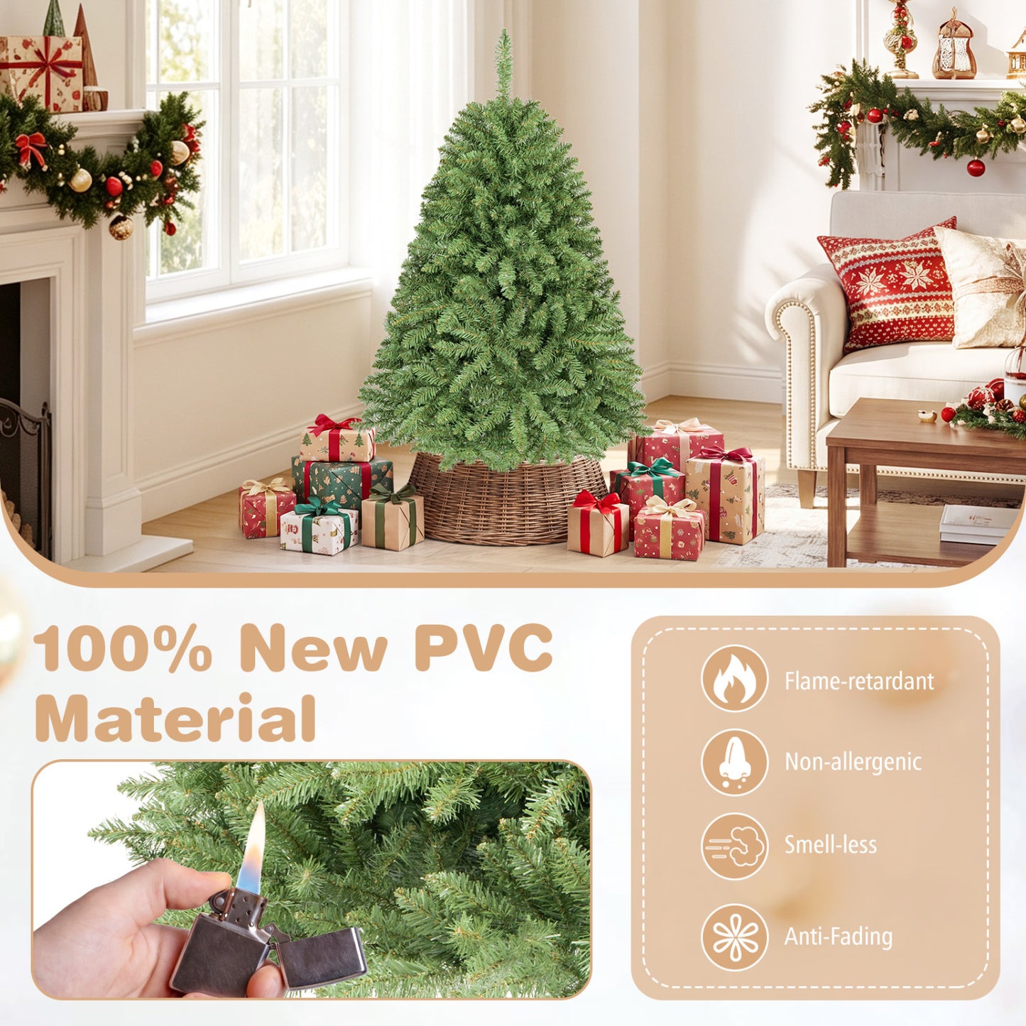 4 FT Artificial Christmas Tree, Green