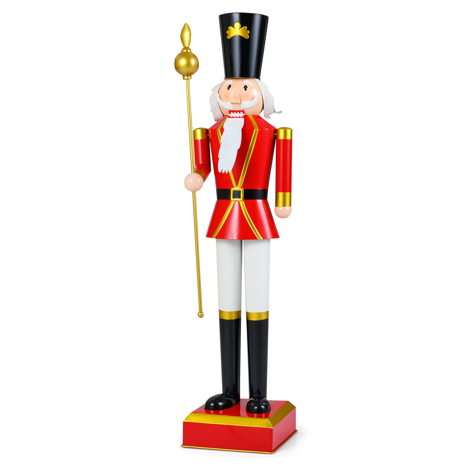 4 FT Christmas Nutcracker With High Hat, Beautiful Scepter, Red, Black Christmas Decor & Accessories at Gallery Canada