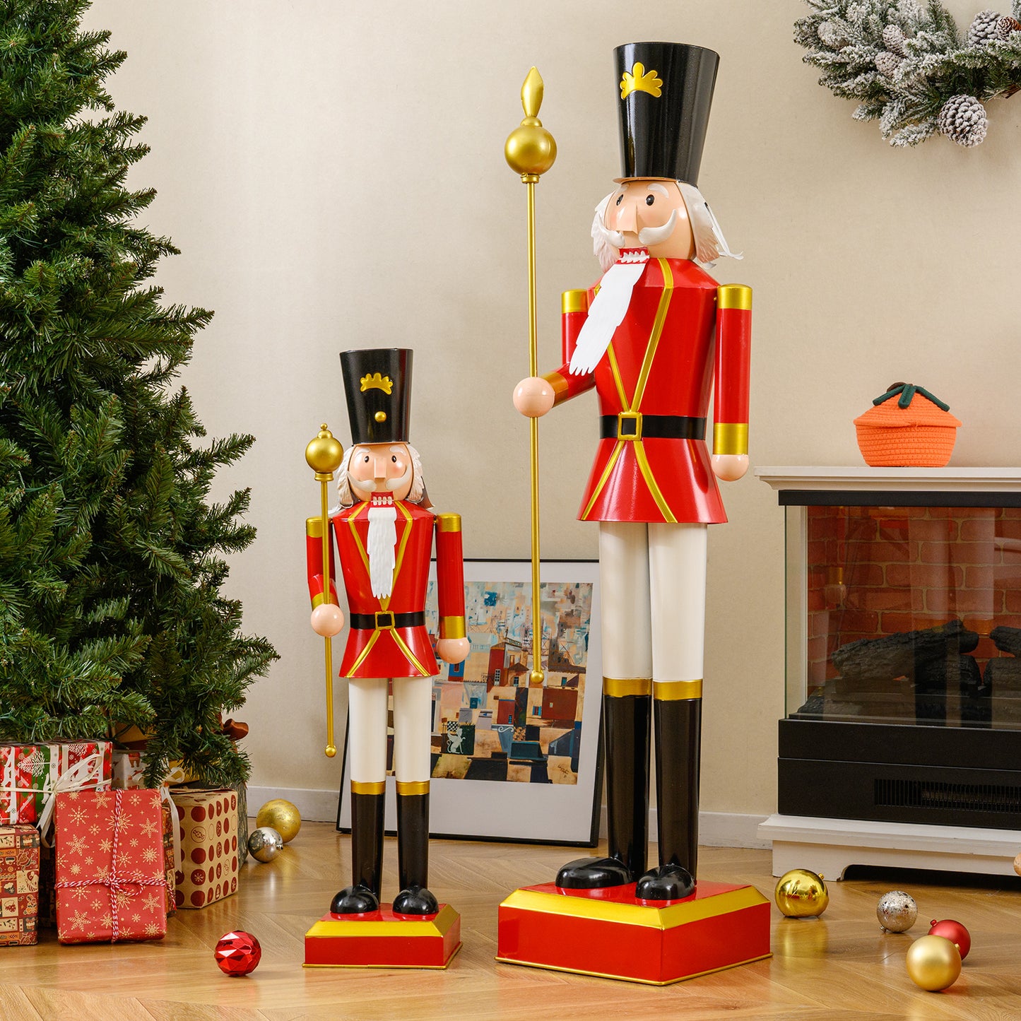 4 FT Christmas Nutcracker With High Hat, Beautiful Scepter, Red, Black Christmas Decor & Accessories at Gallery Canada