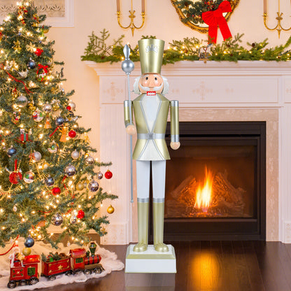 4 FT Christmas Nutcracker, High Hat Scepter, White Golden Christmas Decor & Accessories at Gallery Canada