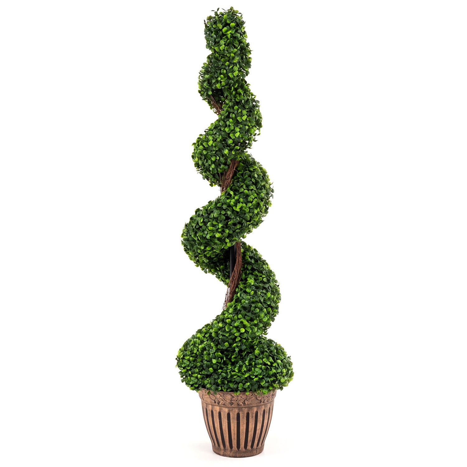 4 Feet Artificial Boxwood Spiral Tree, Green Faux Plants Green at Gallery Canada
