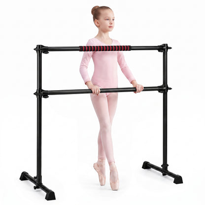 Barre de ballet portable de 4 pieds, hauteur réglable, noir