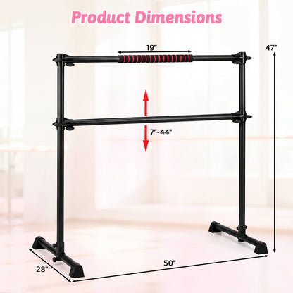 Barre de ballet portable de 4 pieds, hauteur réglable, noir