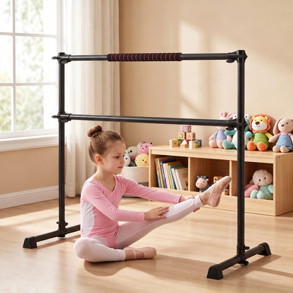 Barre de ballet portable de 4 pieds, hauteur réglable, noir