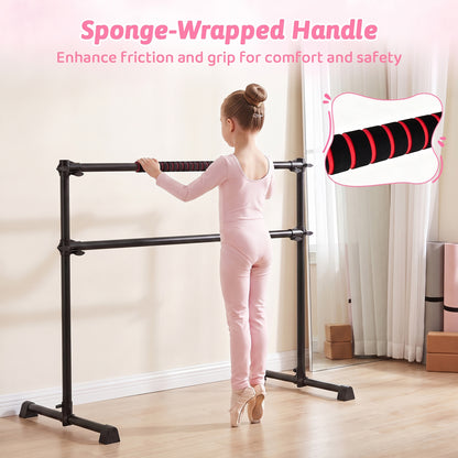 Barre de ballet portable de 4 pieds, hauteur réglable, noir