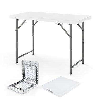 4 Feet Portable Camping Table, HDPE Tabletop, Metal Legs, White Camping Furniture at Gallery Canada