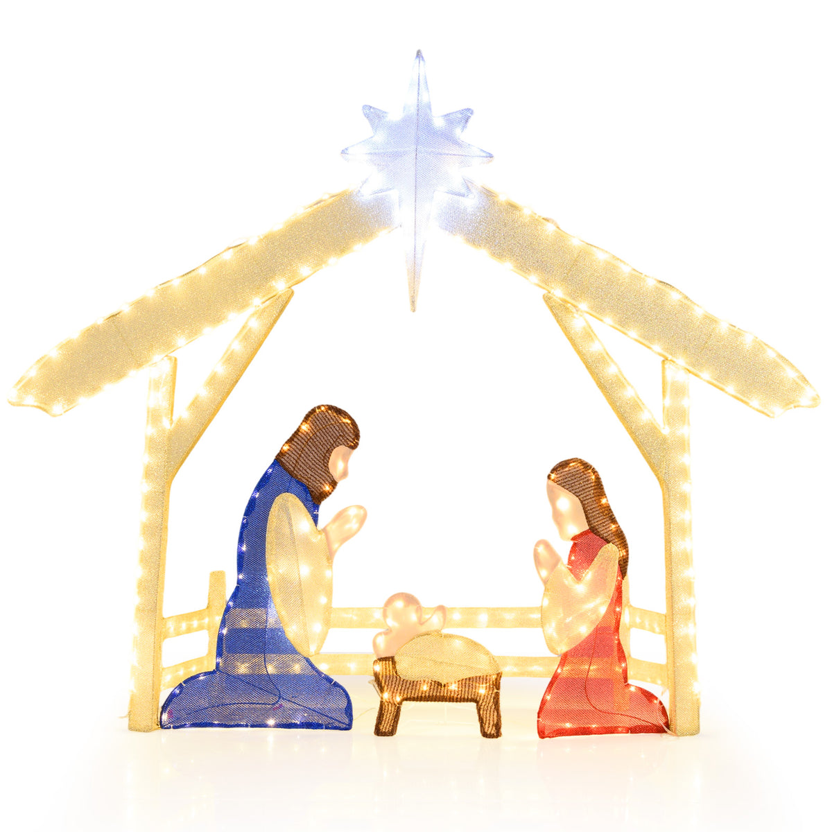 4 Ft Pre-Lit Nativity Scene, Christmas Holy Family Set Christmas Options at Gallery Canada