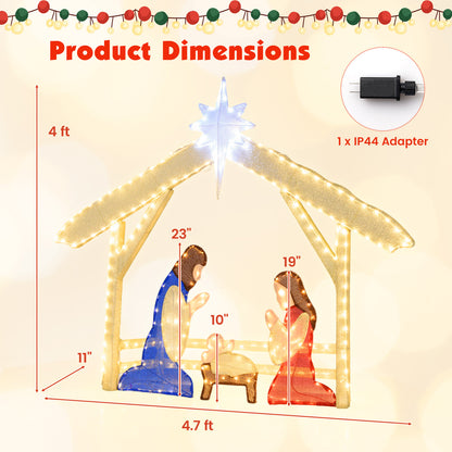 4 Ft Pre-Lit Nativity Scene, Christmas Holy Family Set Christmas at Gallery Canada