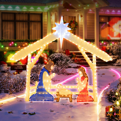 4 Ft Pre-Lit Nativity Scene, Christmas Holy Family Set Christmas at Gallery Canada
