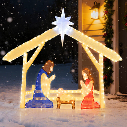 4 Ft Pre-Lit Nativity Scene, Christmas Holy Family Set Christmas at Gallery Canada