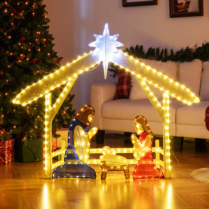 4 Ft Pre-Lit Nativity Scene, Christmas Holy Family Set Christmas at Gallery Canada