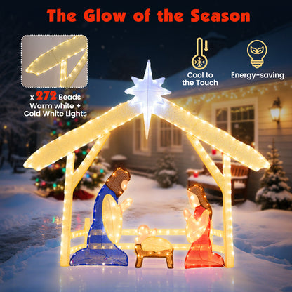 4 Ft Pre-Lit Nativity Scene, Christmas Holy Family Set Christmas at Gallery Canada